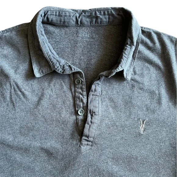 All Saints Mens Short Sleeve Polo - Picture 3 of 6